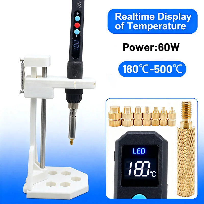 Heat Set Insert Tool Pressing Machine with Threaded Inserts Brass Knurled Nut  M2 M3 M4 M5 M6 M8 and Soldering Iron 3D Printing