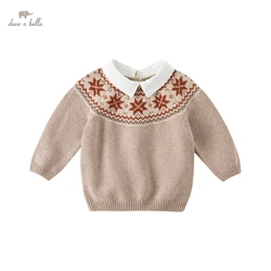 Dave Bella caldo bambini maglione autunno inverno neonato Pullover abbigliamento bambino manica lunga maglione lavorato a maglia camicia DB4224231