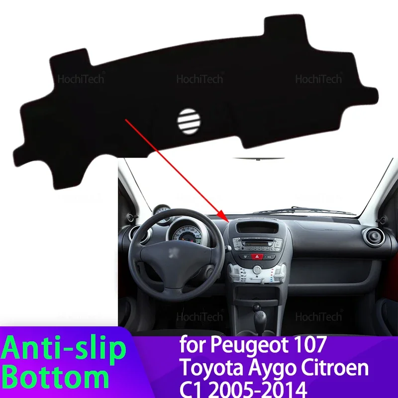 

Для Peugeot 107 Toyota Aygo AB10 AB20 AB30 2005-2014 крышка приборной панели автомобиля, избегайте света, коврик для приборной панели, чехол, ковры