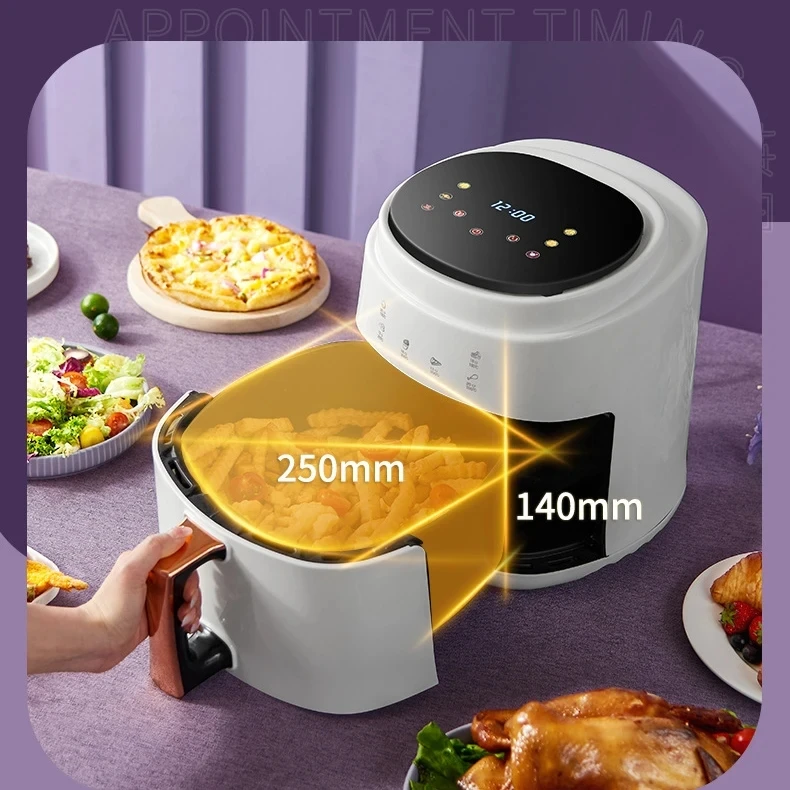 900W 220V household 8L air oil-free electric frying pan with grill, intelligent touch screen, all chicken oven