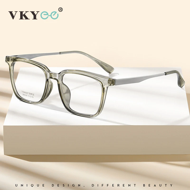 VICKY New Simple Geometric Design Ultralight Pure Titanium Myopia  Anti-blue Light Reading Glasses Customized Prescription 8005