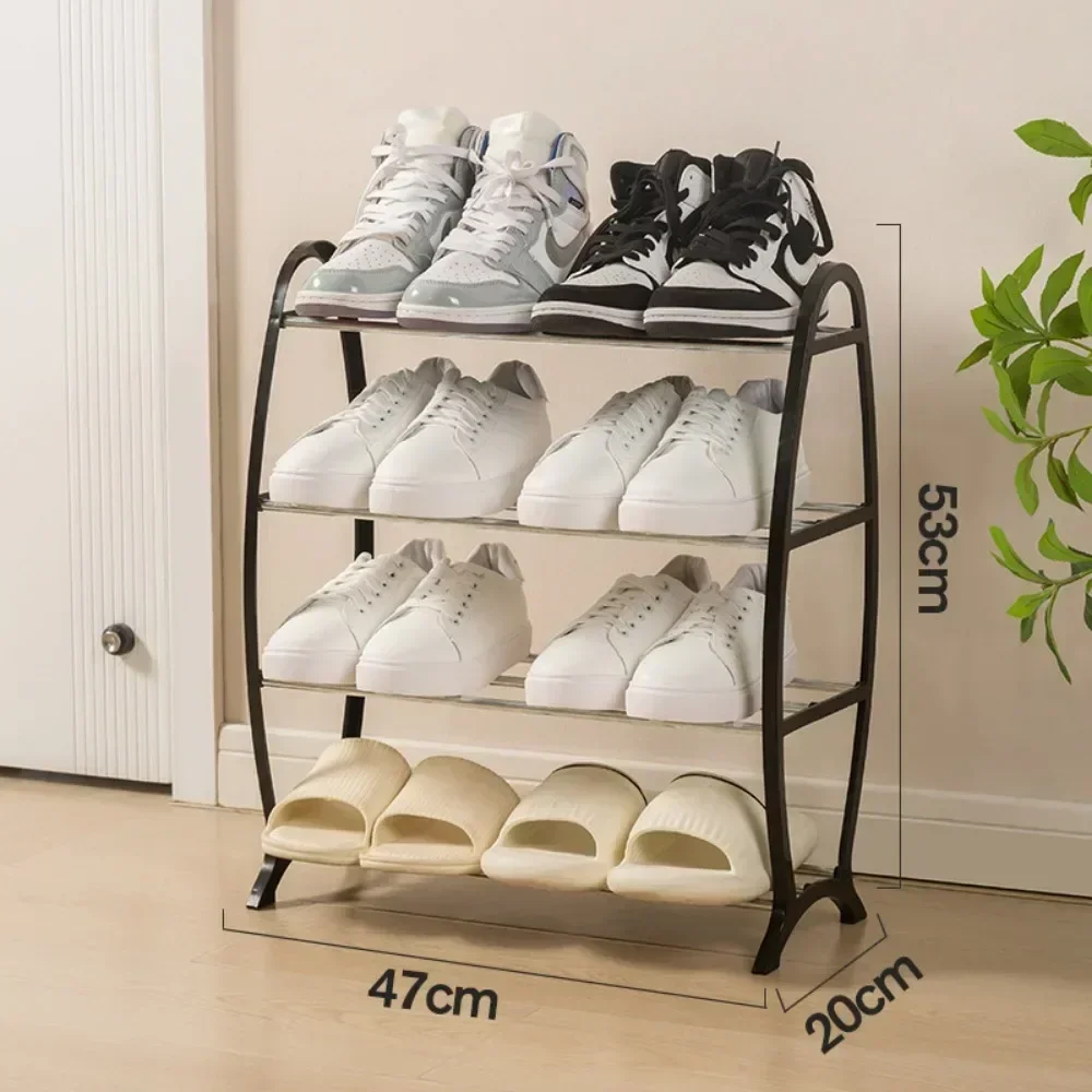 4 Layers Simple Shoe Rack Wear Resistant PP Material Storage Rack Elevated Design Modern Minimalism Shoe Organizer and Storage