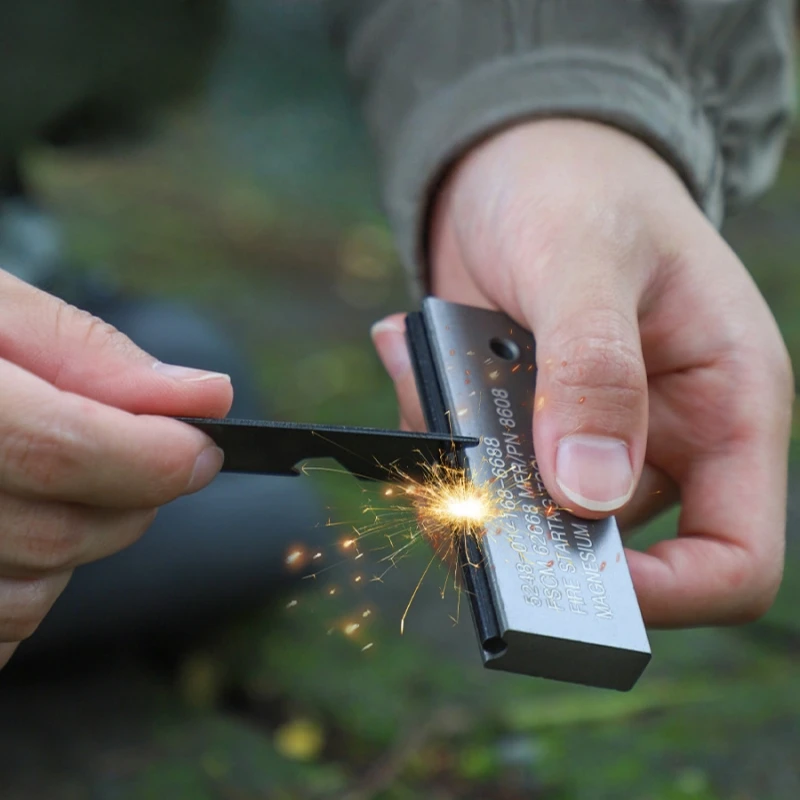 

Outdoor Survival Magnesium Block Waterproof Lighter Portable Adventure Camping Cigarette Accessories Men's Small Gift