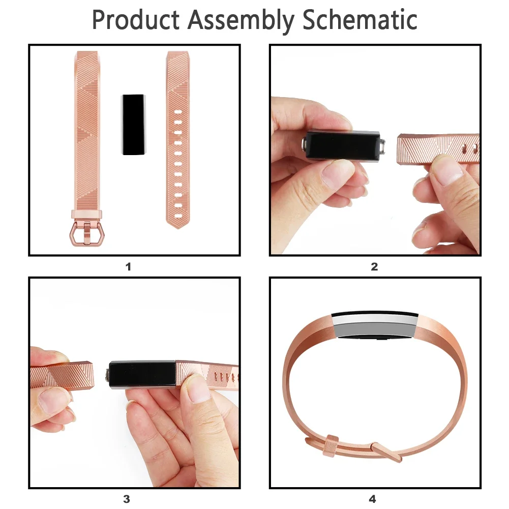 حزام سيليكون لسوار المعصم Fitbit Alta HR، سوار ساعة قابل للتعديل لملحقات الساعة الذكية Fibit Alta HR #4