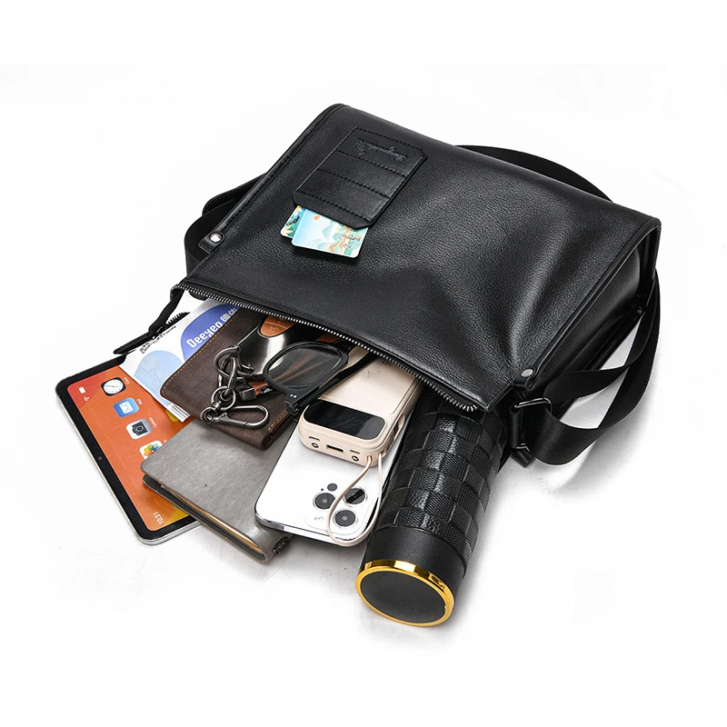 طبقة علوية من جلد البقر للرجال حقيبة كتف مفردة حقيبة كروس كلاسيكية غير رسمية حقيبة كروس كورية من الجلد المجنون 가방 sreка #6