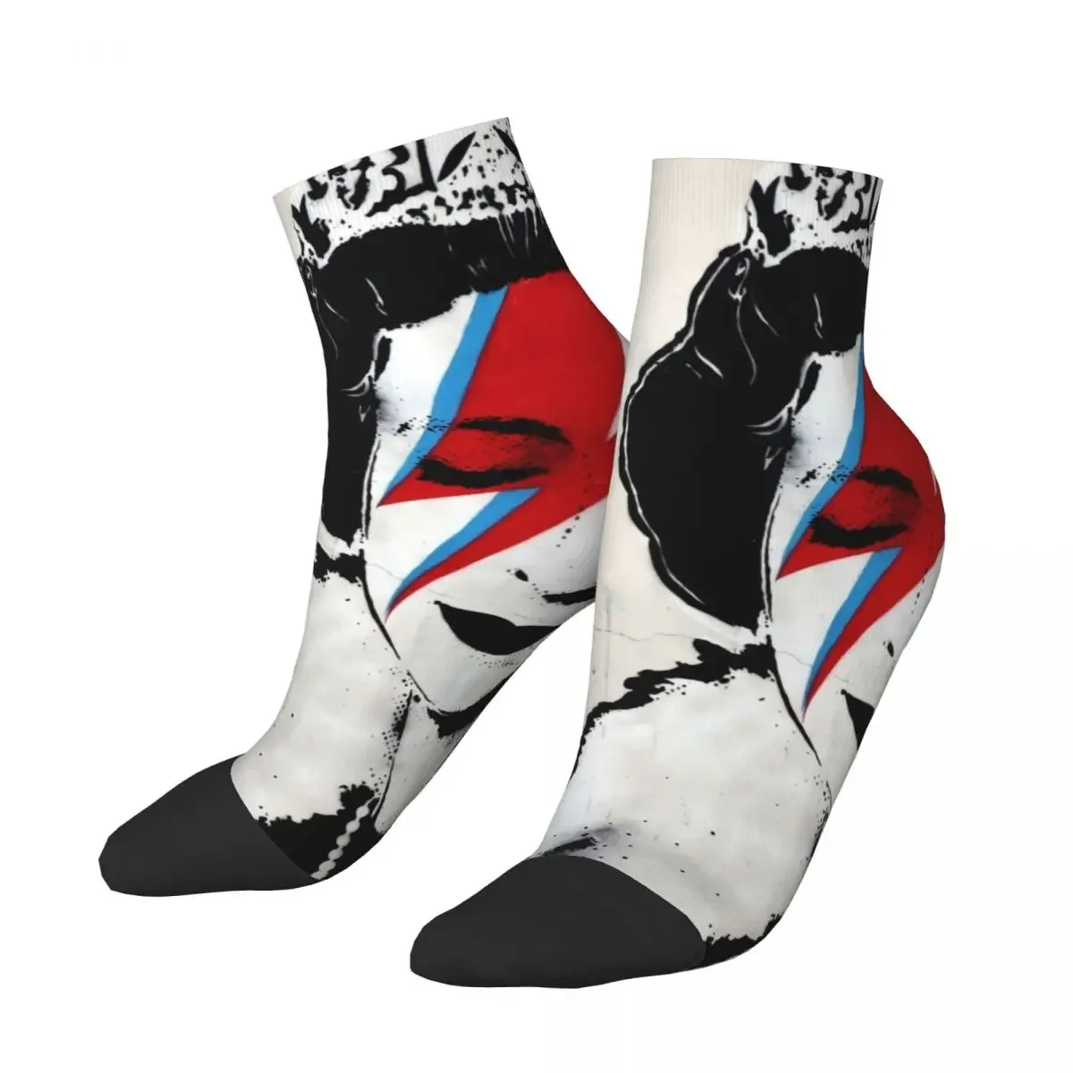 Banksy UK England Queen Elisabeth Rockband Face Makeup Men Women Crew Socks Unisex Fun 3D Printed Dress Socks