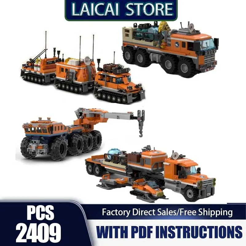 

Car Arctic Tracked Carrier Model Moc Building Bricks City Car Building Technology Modular Block Construstion DIY Toy Gift