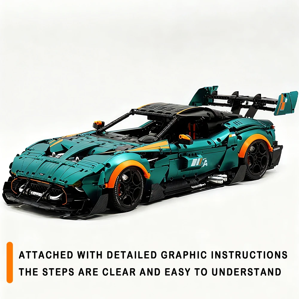 

Спортивный автомобиль Martin Vulcan, масштаб 1:8, строительные блоки, высокая сложность, техническая сборка, кирпичи, декор комнаты, Рождественский подарок для мальчиков