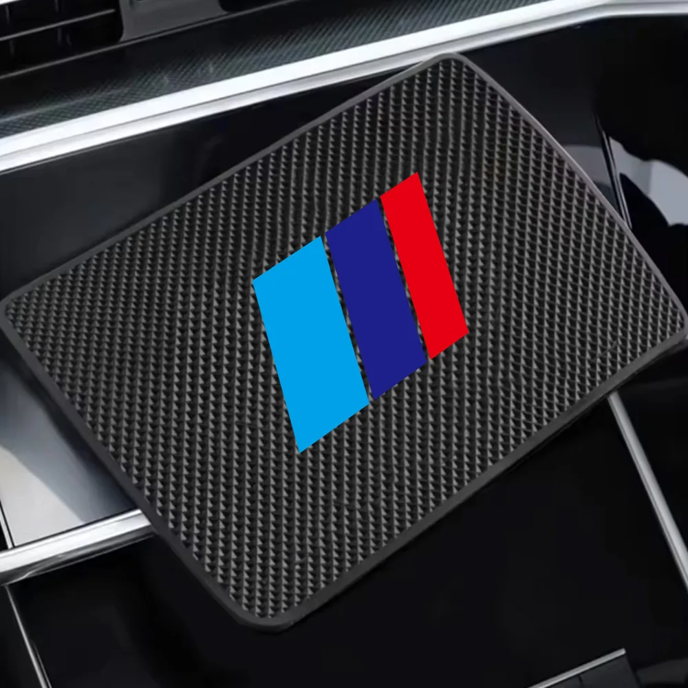 Car Anti-Slip Mat with Diagonal Lines in Blue and Red, Phone and Key Storage Rack, Dashboard Adhesive Magic Mat, Center Console Storage Mat, Car Interior Accessories