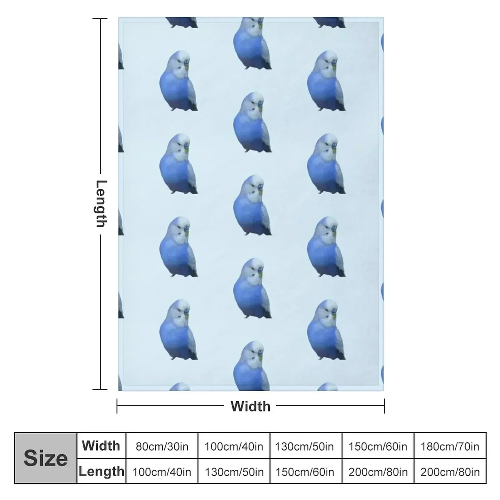 Blue Budgie Parakeet Lovers Design Throw Blanket Summer Sleeping Bag Blankets