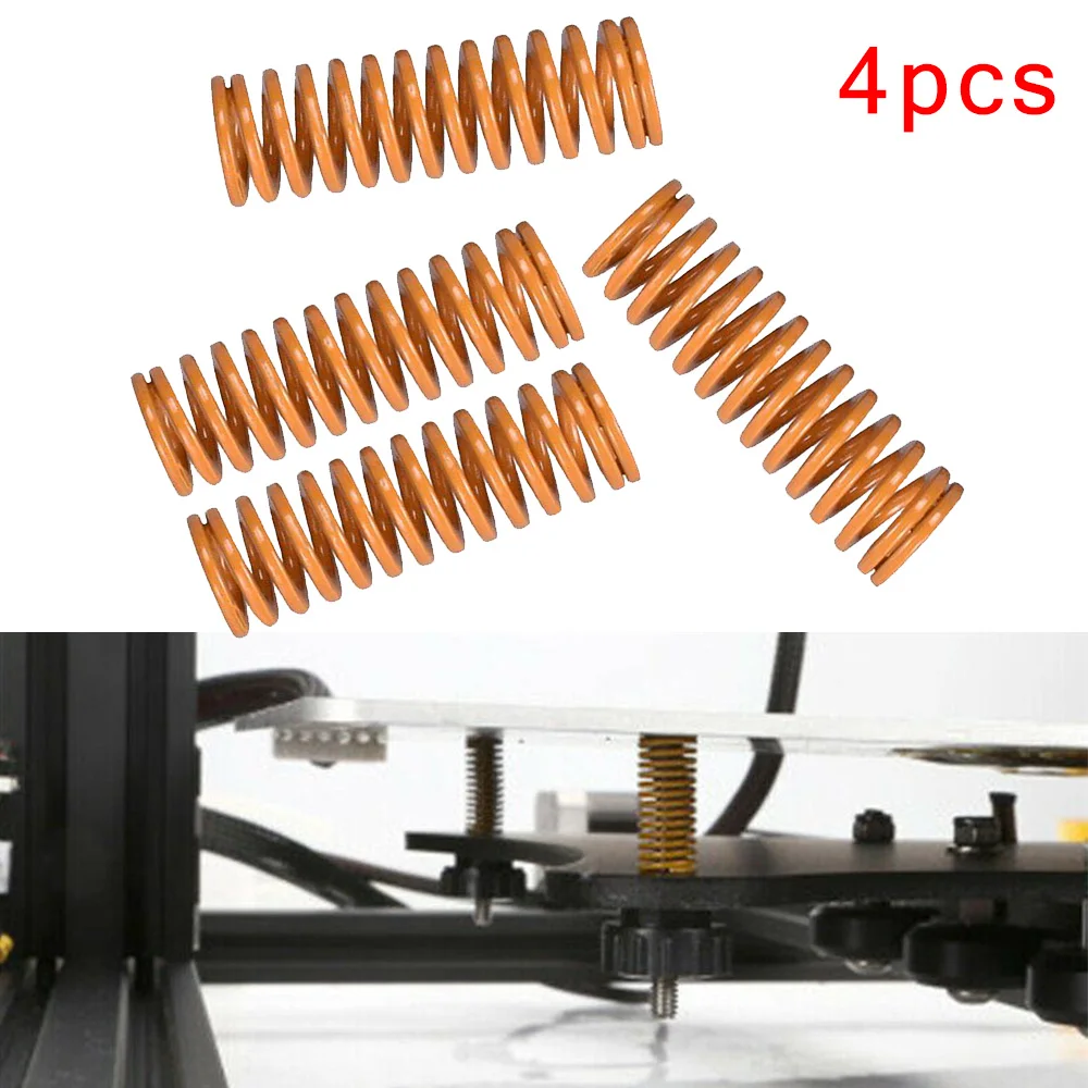 4pc Upgraded Flat Bed Springs For 3D Printer Heated Flat Bed Extruder Compression Spring For Creality For Ender 3 Pro CR-X CR-10