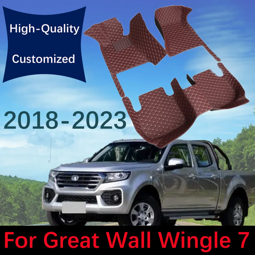 

Custom Leather Car Floor Mats For Great Wall Wingle 7 2018 2019 2020 2021 Automobile Carpet Rugs Foot Pads Interior Accessories