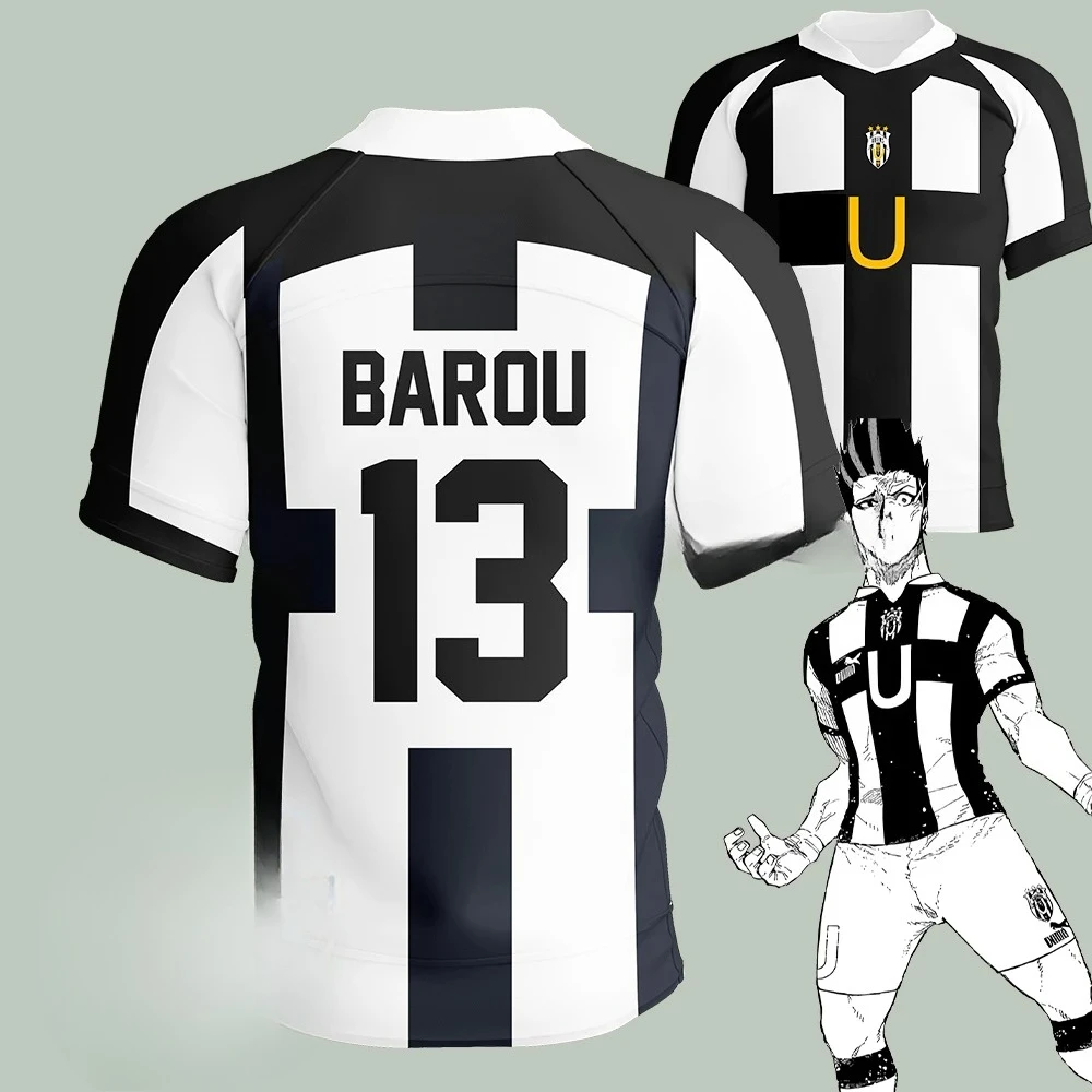 2025 الأزرق قفل يوبرز جيرسي كرة القدم الخامس الرقبة تي شيرت تأثيري الزي الرسمي بارو أيكو لورينزو تي شيرت للجنسين أوبر الشارع ارتداء القمم