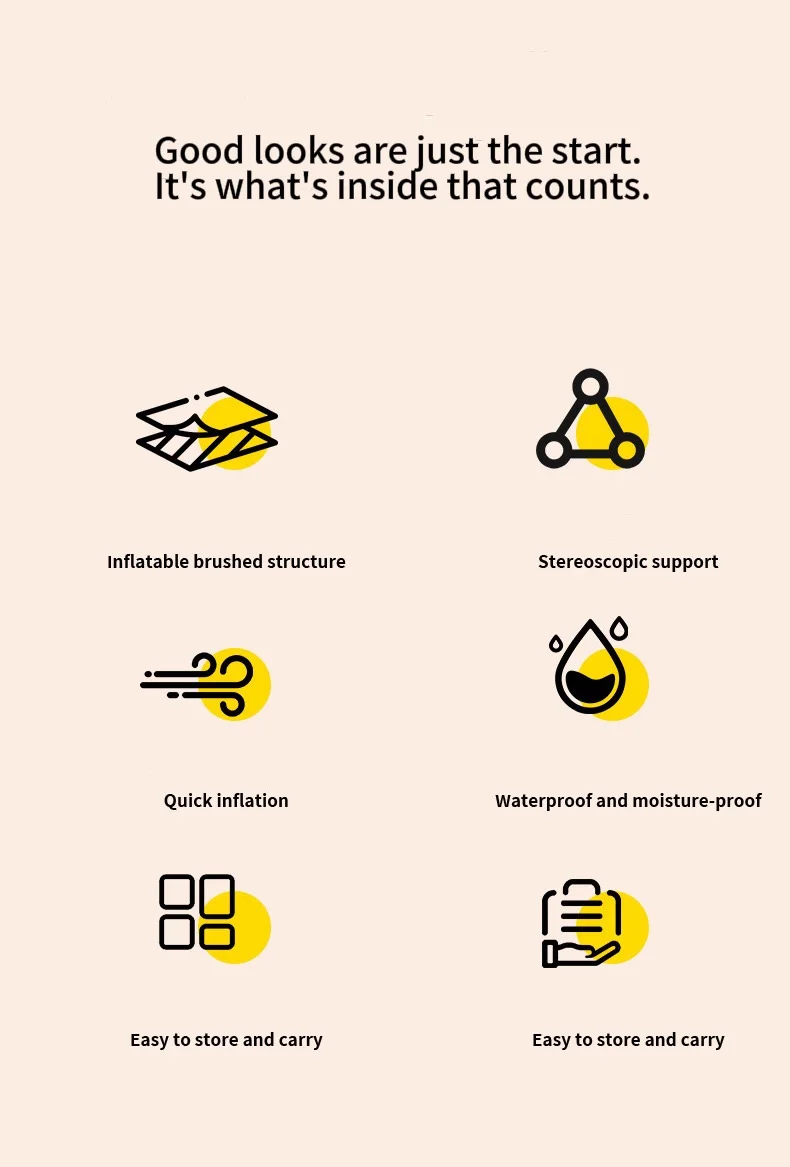 مرتبة STLF WJW واحدة للتخييم في الهواء الطلق قابلة للنفخ صديقة للبيئة من مادة PVC مقاومة للرطوبة وقابلة للطي للمحمولة #4