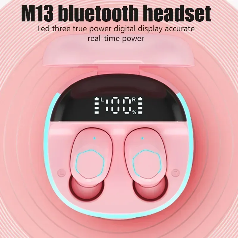 

TWS Wireless With Mic NEW M13 5.2 Earphone In Ear HiFi Stereo Earphone Waterproof Earplugs Bass Music Headset Earbud Bluetooth