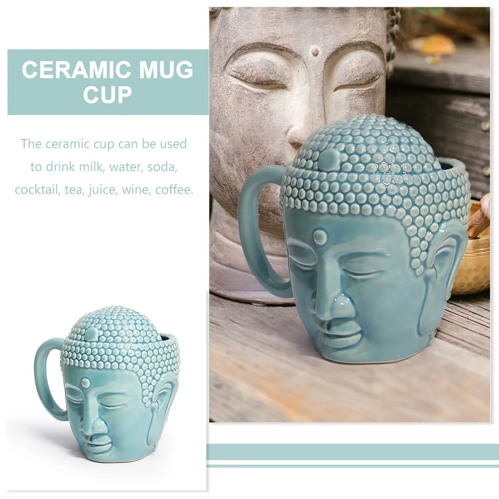

Buddha Ceramic Mug Unique Creative Design Ergonomic Handle Coffee Drinking Cup Practical Coffee Mug Ceramic Cup