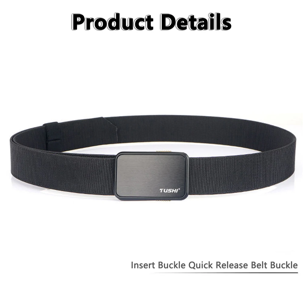 TUSHI Sabuk Taktis Gesper Otomatis Baru untuk Pria Sabuk Kanvas Kipas Militer Multifungsi Sabuk Pinggang Latihan Nilon Luar Ruangan