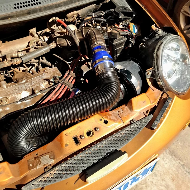 Tubo de entrada de filtro de aire acondicionado automotriz, 25-100cm, 76/63/51mm, alambre de acero corrugado, entrada de aire, conducto telescópico, motores de manguera