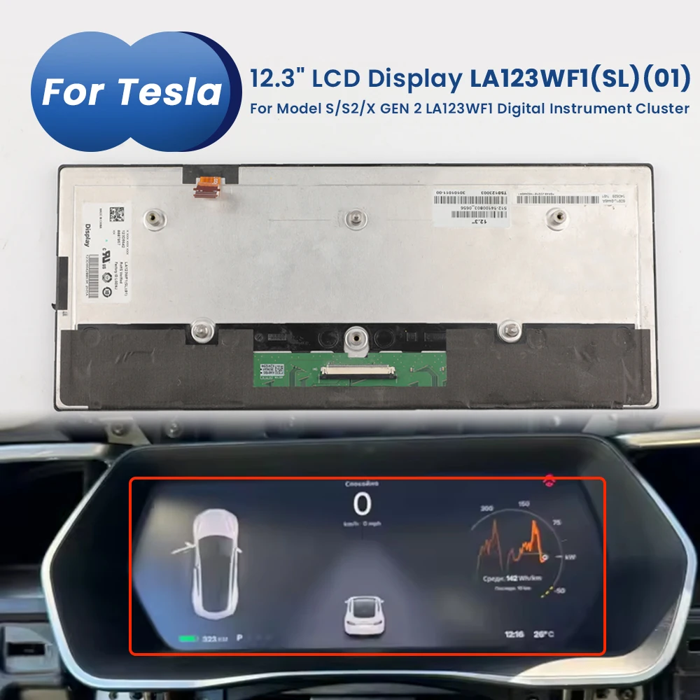 

Original LA123WF1(SL)(01) 12.3 Inch LCD Display Screen For Tesla Model S 2012-2016 Model X 2015-2021 Car Industrument LCD Screen