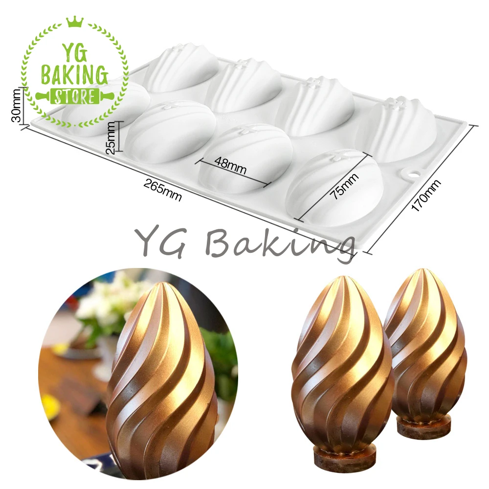 Dorica 1/8 Holes Thread Easter Eggs Silicone Mousse Mold DIY Smash Chocolate Mold Cake Decorating Tools Kitchen Cake Bakeware