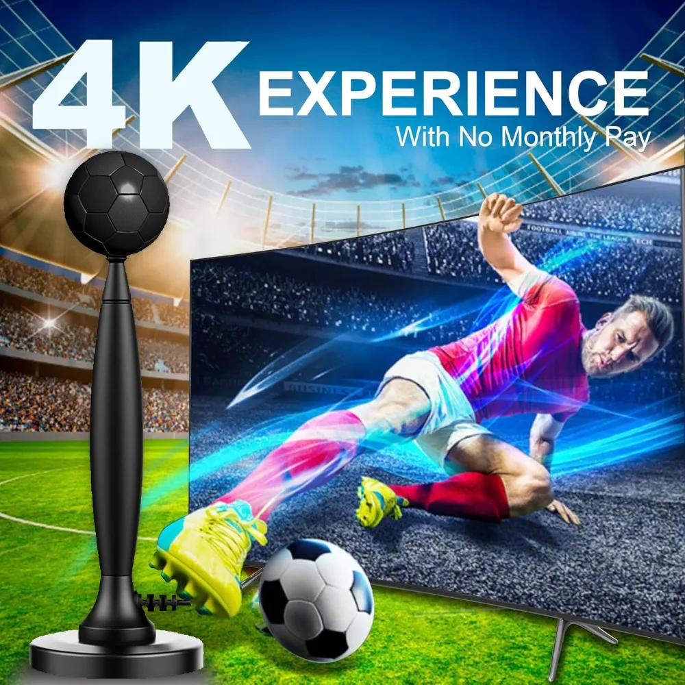 지역 채널용 스마트 TV용 증폭기 부스터가 있는 모든 스마트/구 TV용 HDTV 디지털 안테나 실내, 4K 1080P DVB-T2 지원