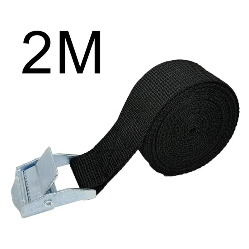 2m Cargo Straps With Buckle Tie-Down Belt For Motorcycle Car Bicycle Metal Tow Rope Strong Ratchet Fixing Belt For Luggage Bag