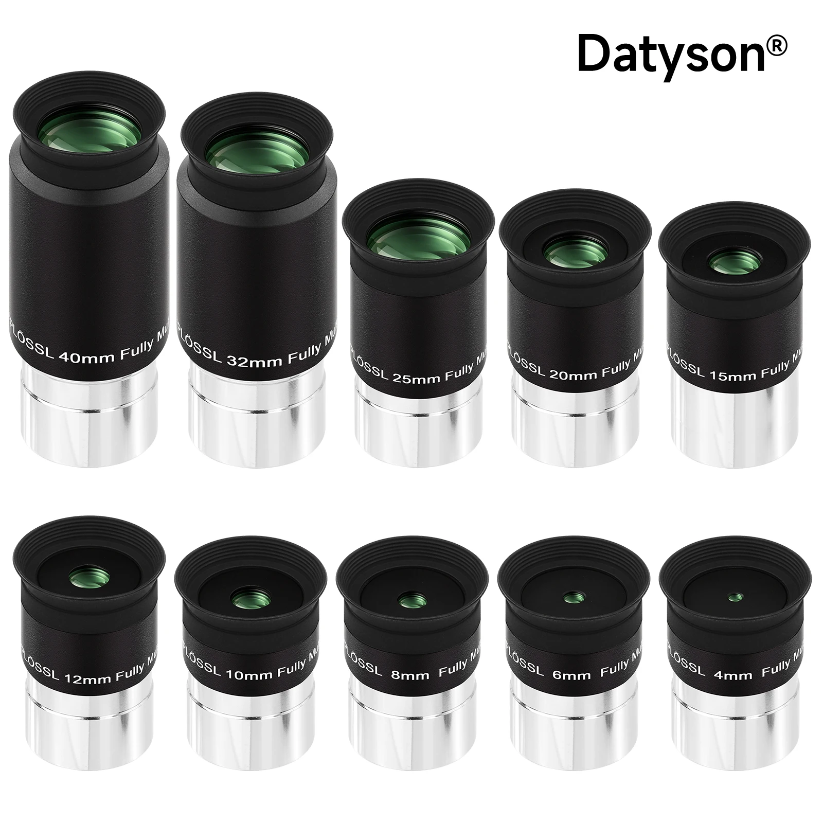 Datyson 1.25” 50 Deg Plossl Eyepiece 4 to 40mm Optional Fully Multi-Coated Telescope Accessory for Moon Planet Star Cluster