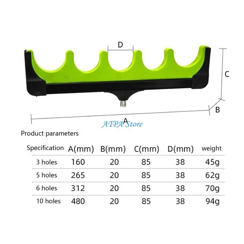 U13C Fishing Rod Holder Screw-in Fishing Tripod 9.2mm Screws Pole Rest for Head Repla