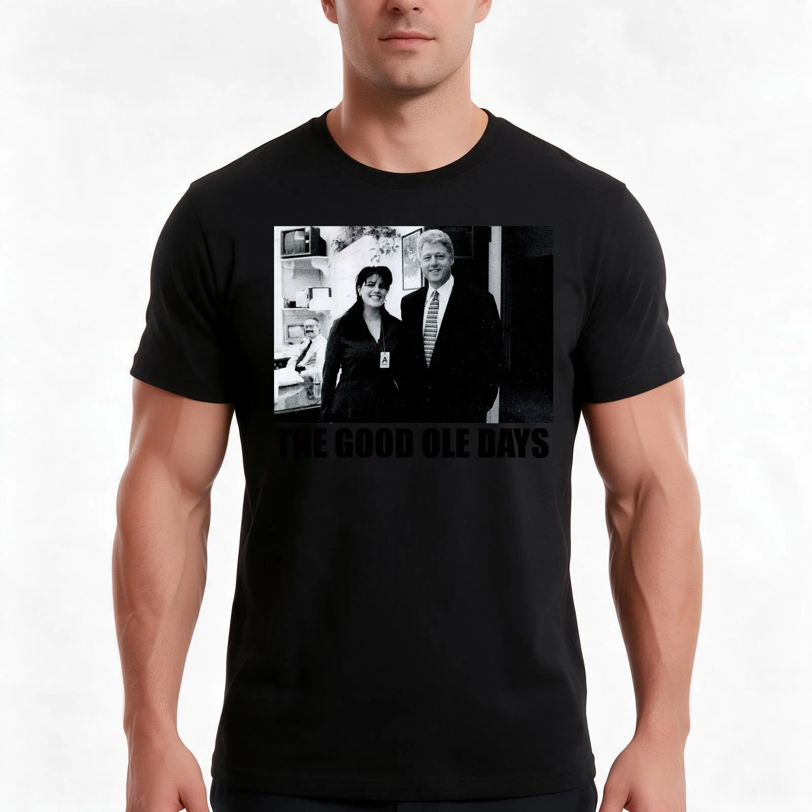 The good ole days- Clinton Lewinsky T-Shirt, Summer Casual Cotton Tee, Oversized Streetwear Tops, Vintage Graphic Print