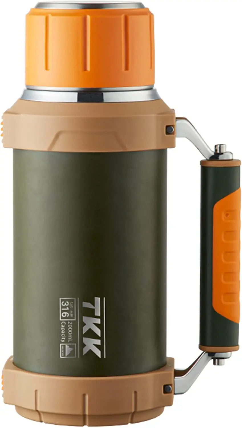 

Large Stainless Steel Vacuum Insulated Bottle 2QT 64oz Keeps Drinks Hot or Cold for 24 Hours Outdoor Camping