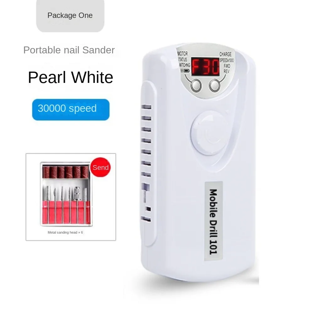 

30000 RPM Electric Nail Grinder Professional Pink white Electric Nail Files with Replacement Head Nail Art Equipment