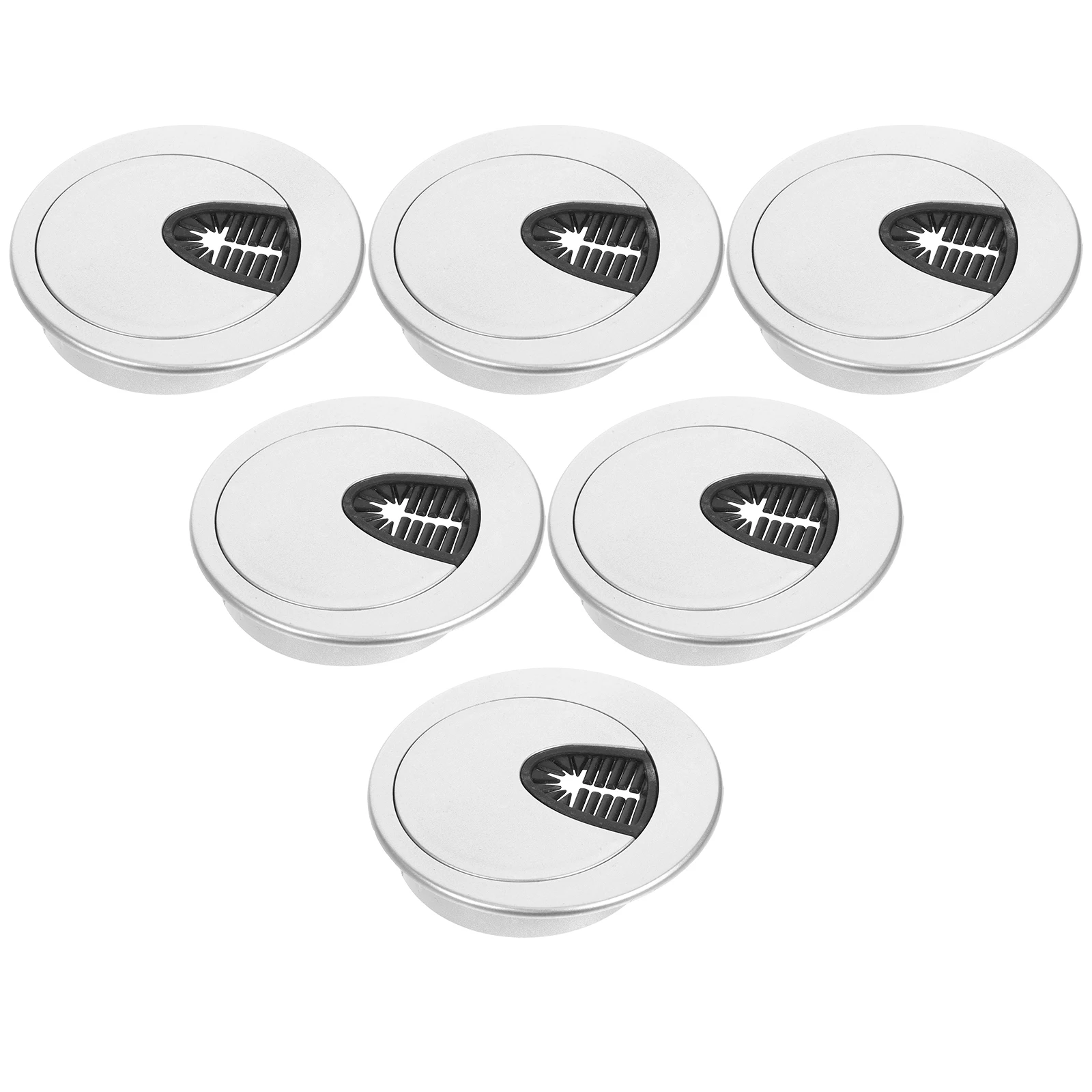 

6pcs Round Cable Hole Cover Desk Grommet Wire Organizer Desktop Cord Management Sturdy Plastic Plug Office Study Table Use