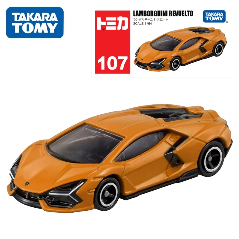 TAKARA TOMY Tomica No.107 람보르기니 레부엘토 합금 자동차 장난감, 자동차 다이캐스트 금속 모델, 어린이용 선물