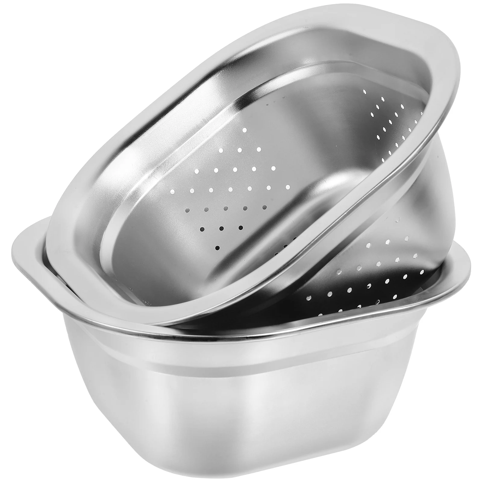 

1 set Stainless Colander 26cm Mesh Strainer Kitchen Sink Drain Rice Mesh Strainer Basket Drainer Basin Vegetable Food Cleaner