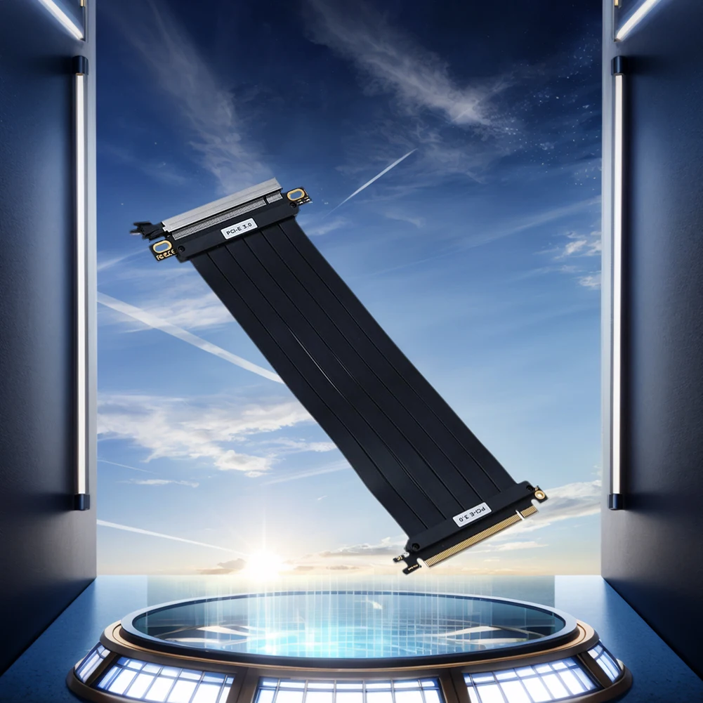 Tarjeta extensora Flexible de alta velocidad PCIe 3,0 X16, Cable de extensión GPU, puerto de extensión, adaptador de 180 grados, Cable de extensión PCIE 3,0