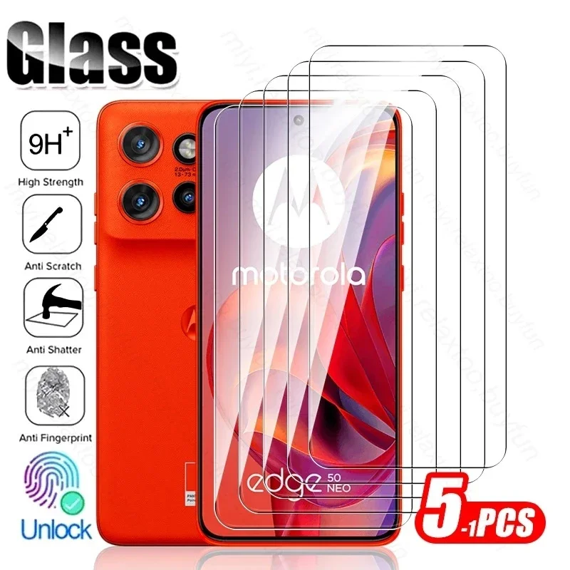

5-1Pcs 9H Glass for Motorola Edge 50 Neo 5G Protective Glas on Moto Edge 50Neo Edge50Neo Edge50Neo 2024 Screen Protector HD Film