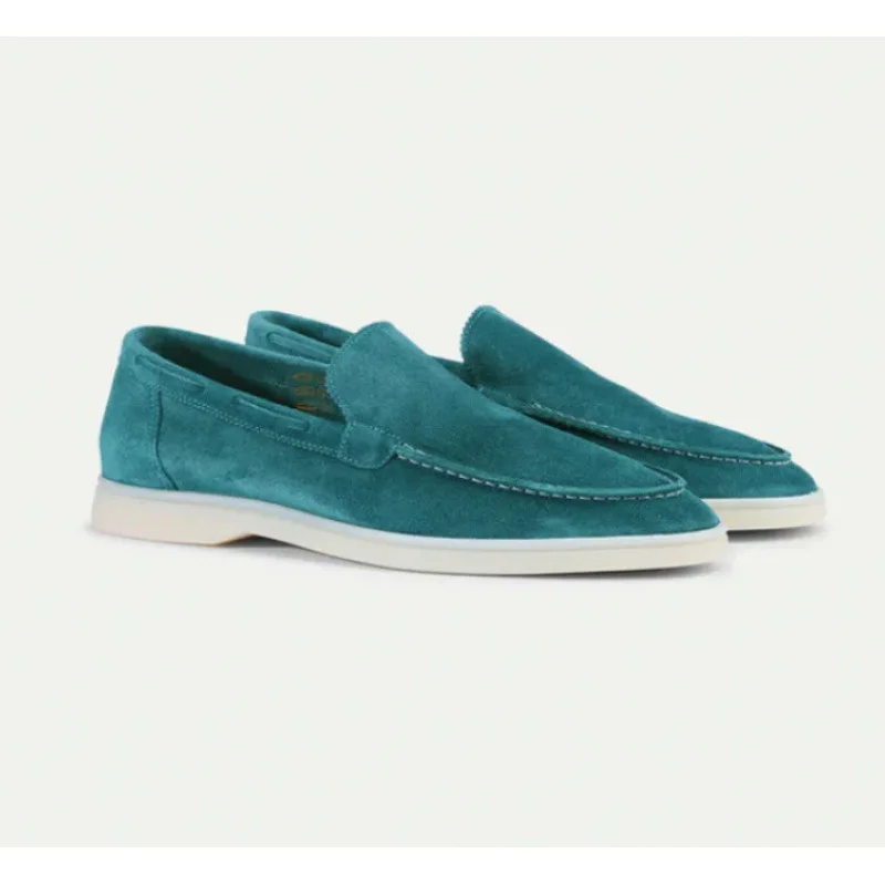 2025 Classic Suede Leather Loafers Men Casual Shoes Luxury Brand Mens Breathable Slip on Driving Shoes Moccasins image 4
