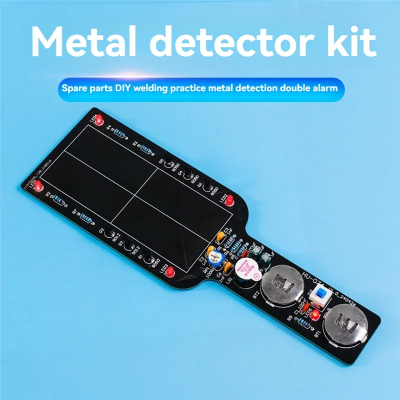 B24B DIY Metal Detector Electronic DIY Kit Simple Metal Locator Loose Parts Set Circuit Board Making Soldering Practice Kit
