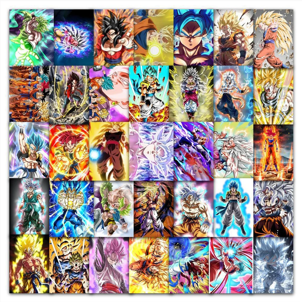 60pcs Dragon Ball Stickers Pack Cute Anime Stickers Waterproof Phone Case Laptop Skin Kawaii Packaging Art Supplies Stationery