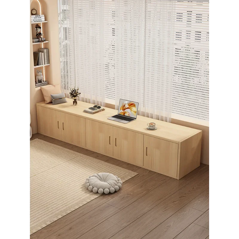 bay window cabinet, locker, solid wood crevice, sundries storage, floor cabinet, pine cabinet, tatami bedside bedroom side cabin