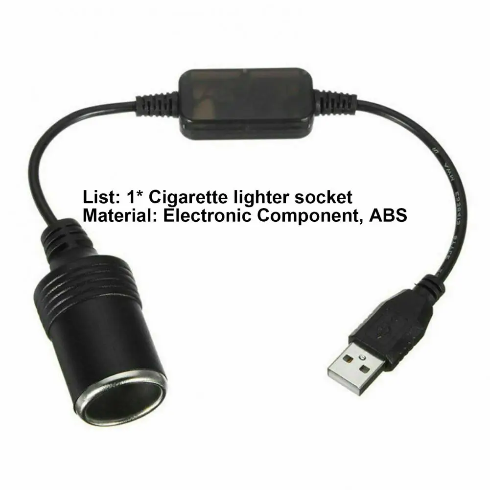 35cm/120cm Cigarette Igniter Adapter Professional 5V Male to 12V Female USB Cigarette Igniter Socket for Car