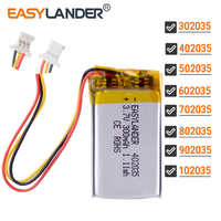 3.7V 250mAh 402035 Lithium Polymer Rechargeable Battery JST 1.25U 3pin 302035 502035 602035 702035 802035 902035 102035
