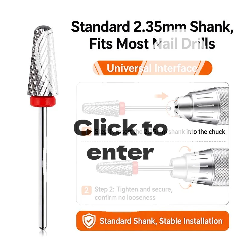 1/2Pcs Round Top Cone Stainless Steel Nail Drill Bit Rustproof Acrylic Gel Removal Tool for DIY Manicure Salon