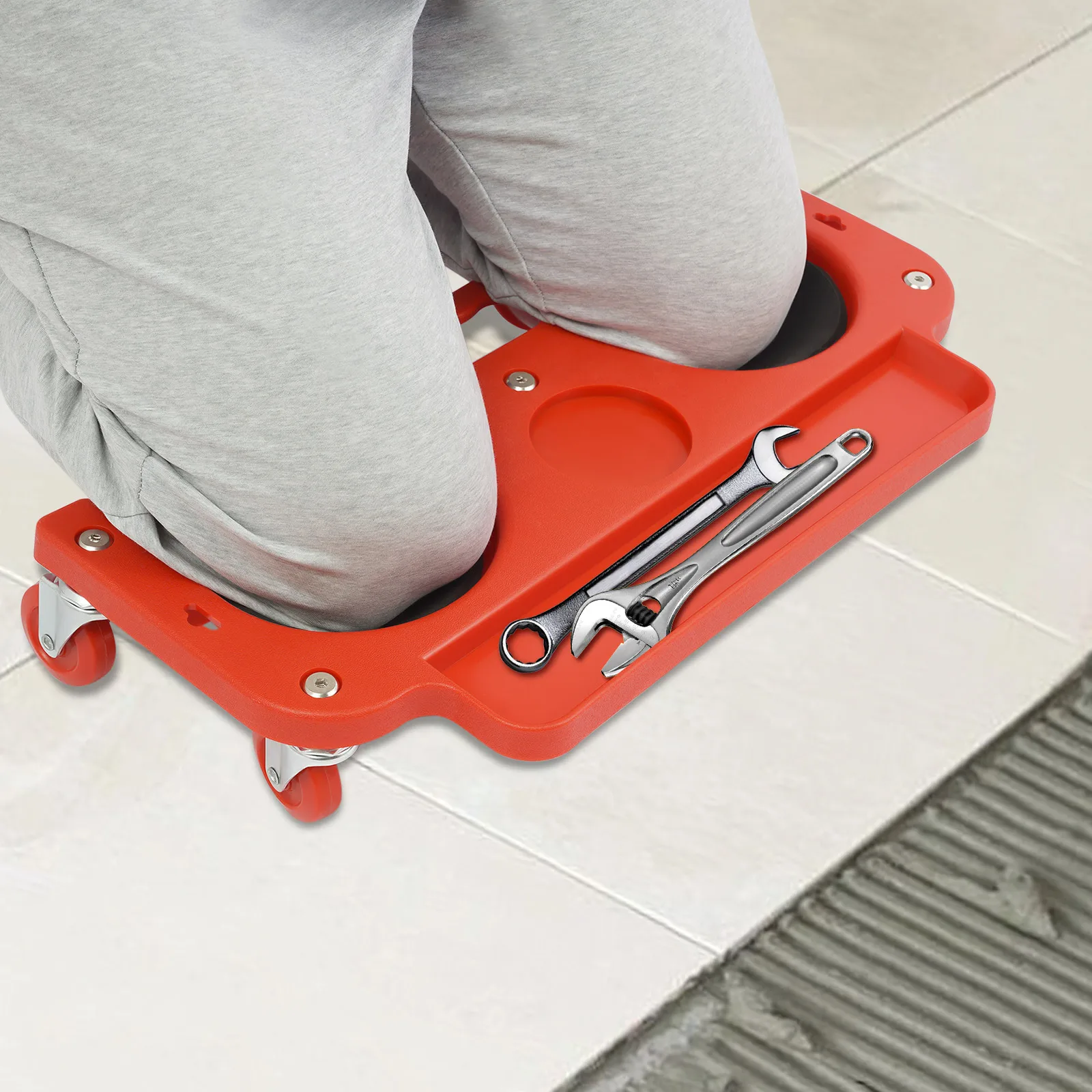 ฟองน้ำ, แผ่นรองเข่าแบบม้วน PP พร้อมล้อ ใช้สำหรับงานปูกระเบื้อง เครื่องมือก่อสร้างพื้น สำหรับงานก่อสร้าง, ซ่อมรถยนต์ ฯลฯ