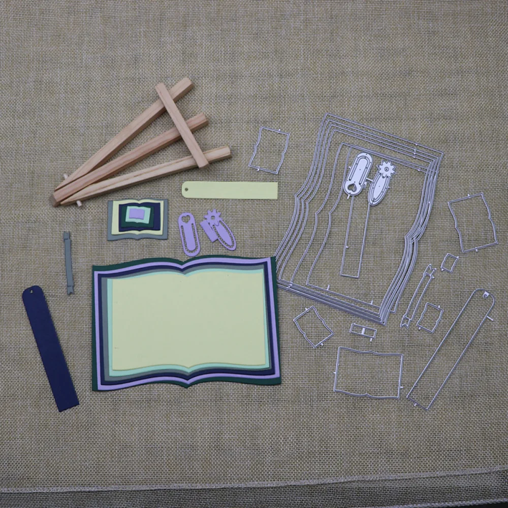 Books Frame Metal Cutting Dies Scrapbooking Album Paper Craft Stencil Embossing Decor Dies for Card Making Decorative Diecut image 5
