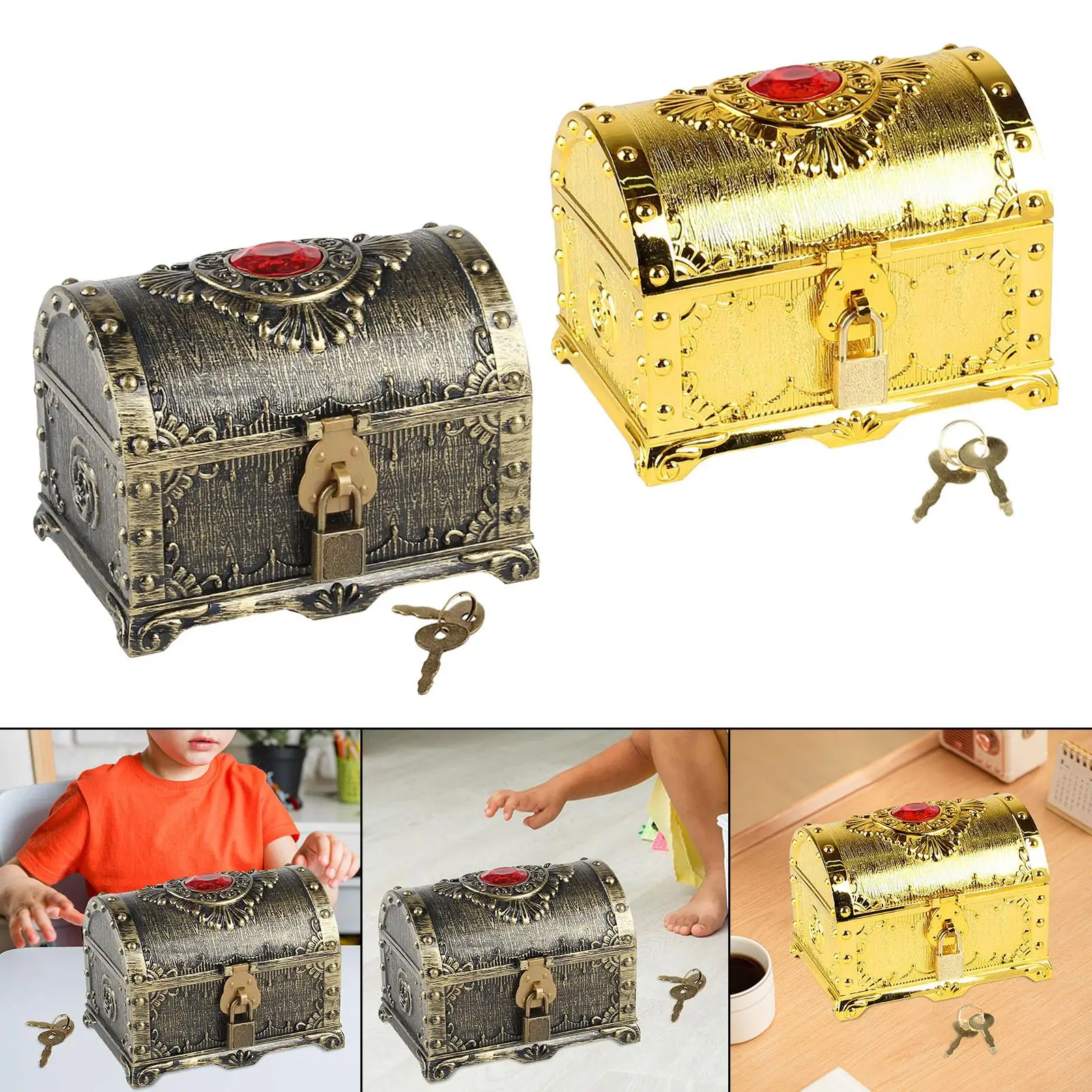 Pirate Treasure Box Props Pirate Chest Storage Box for Kids Adults Candy Cookies Boxes Wedding Themed Party Favors Decoration