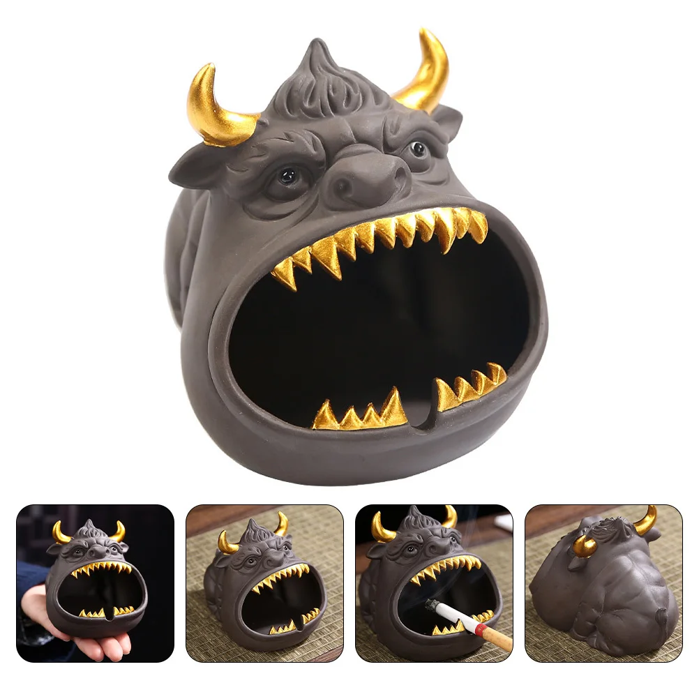 

Cattle Shaped Ashtray Creative Astray Ceramic Home Supplies Unique Desktop Decoration