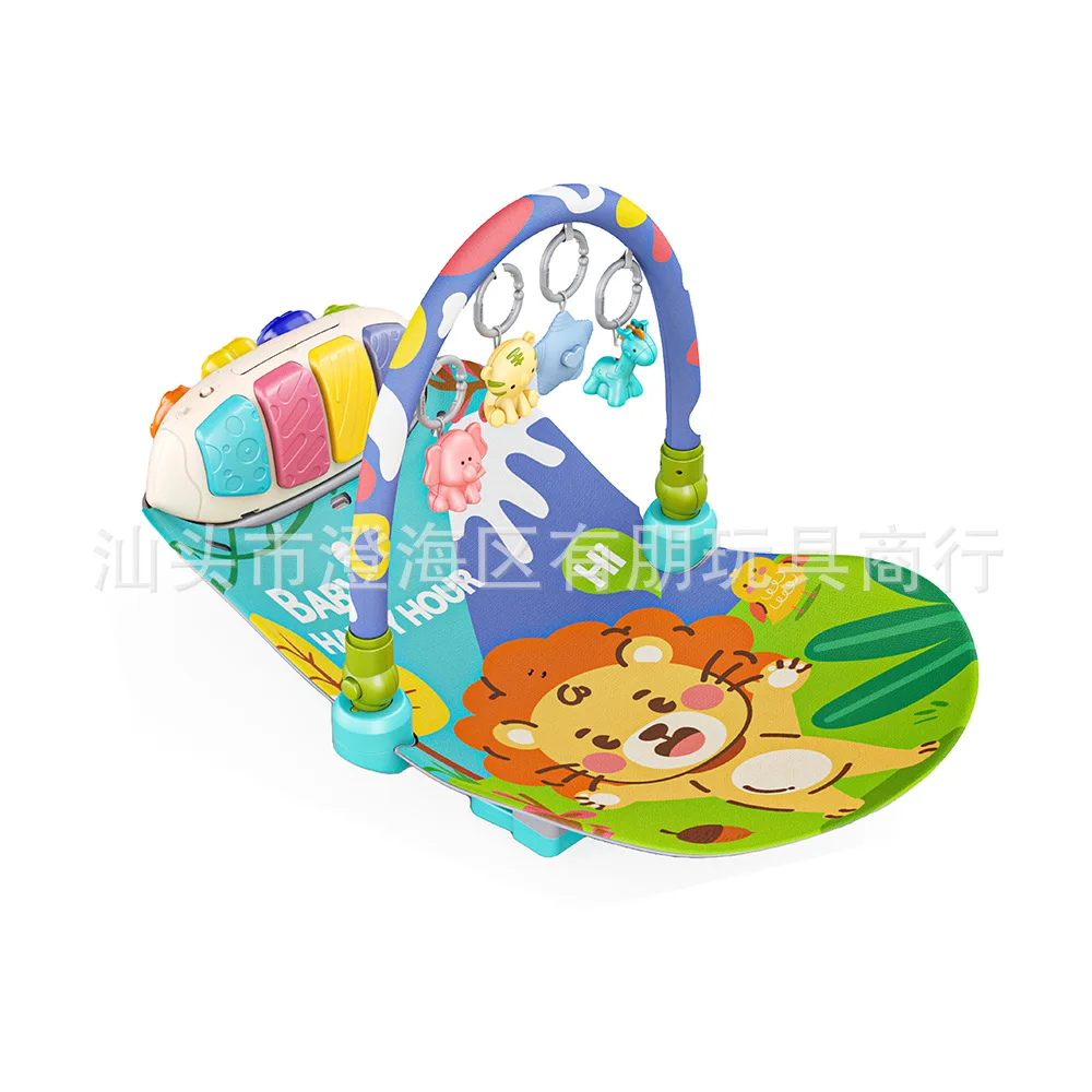 Cross-border 2-in-1 fitness rack baby music pedal piano game mat baby rocking chair 36 months newborn baby toy