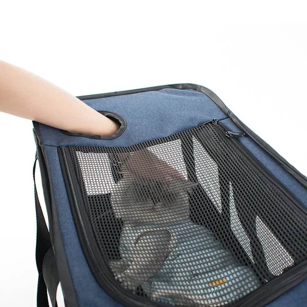 

1Pcs Portable Pet Carrier for Cat with Round Observation Window Handheld Travel Bag Ventilated Mesh Design Warm Comfortable