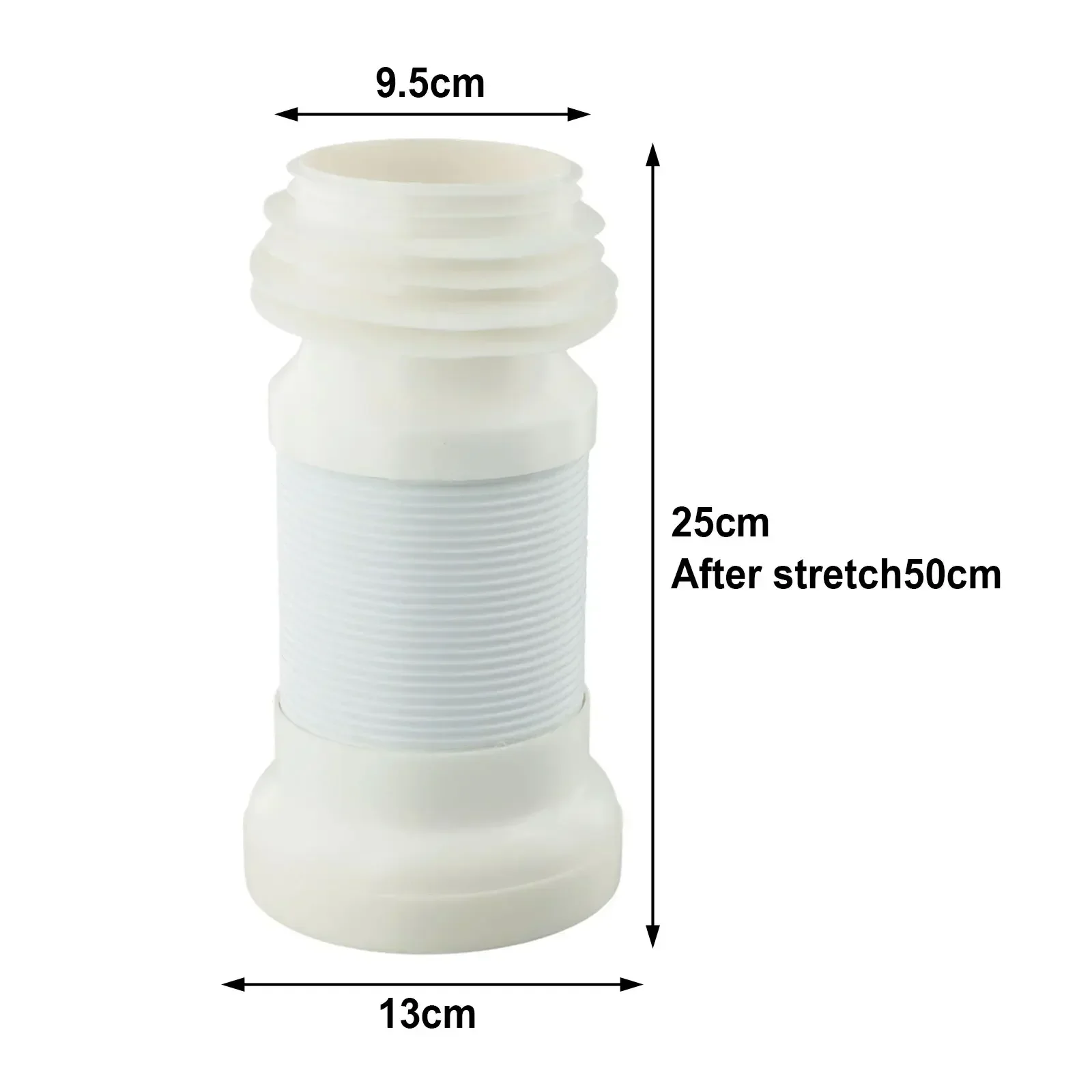 Białe złącze PVC Elastyczne złącze do toalety Elastyczne odpady toaletowe Długie 250 mm-500 mm Rura glebiowa Elastyczne części łazienkowe